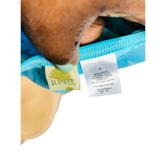 Islander Womens Ombre Floral Padded Halter One Piece Swimsuit Blue Size 18 - Picture 6 of 6